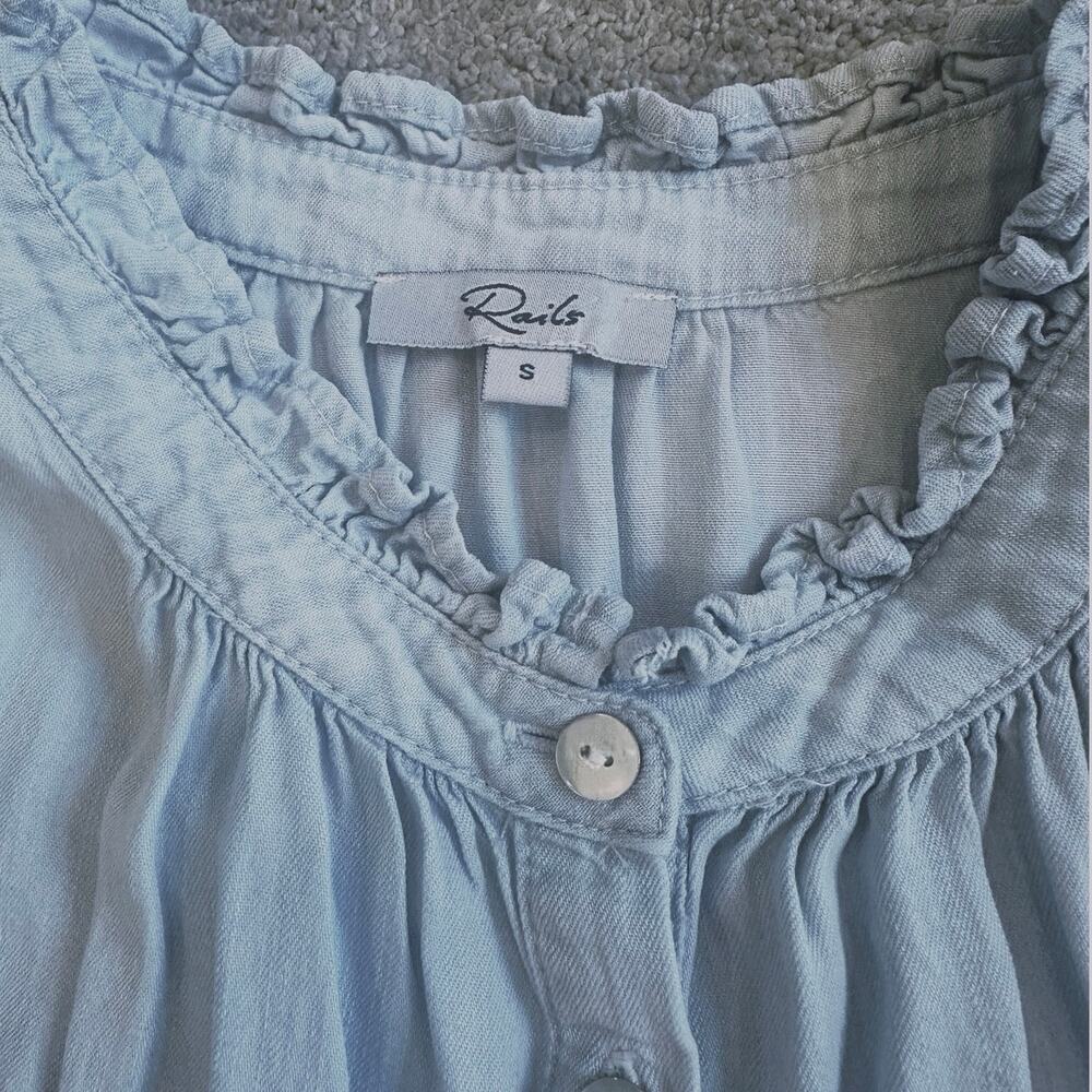 Rails Chambray Ruffle Trim Light Vintage Blue Sha… - image 6